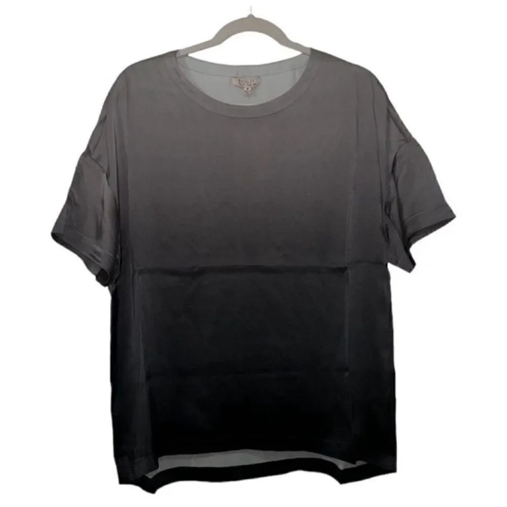 Badgley Mischka Ombre Grey Loungewear Silk top (Size Medium)